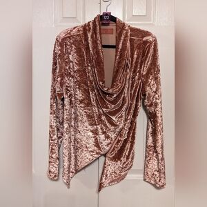 5/$25 BLANK NYC Pink Crushed Velvet Waterfall Jacket.